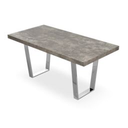 Aria 4-6 Seater Dining Table w Chrome Legs Grey Grey