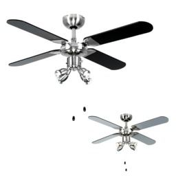 ValueLights Scimitar 42 Inch Ceiling Fan with Spotlights and Cool White Bulbs