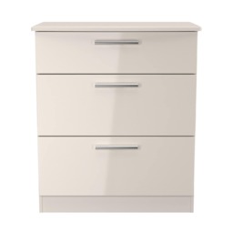 Windsor 3 Drawer Deep Chest of Drawers in Kashmir Gloss & Kashmir Matt (Ready Assembled) Cream Kashmir Gloss & Kashmir Matt