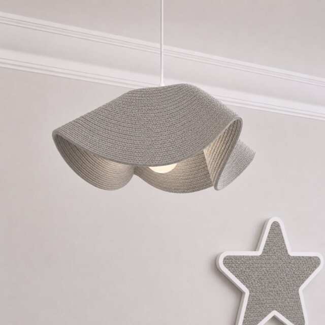 CGC Lighting Flora 64cm Grey Floppy Fabric Lampshade