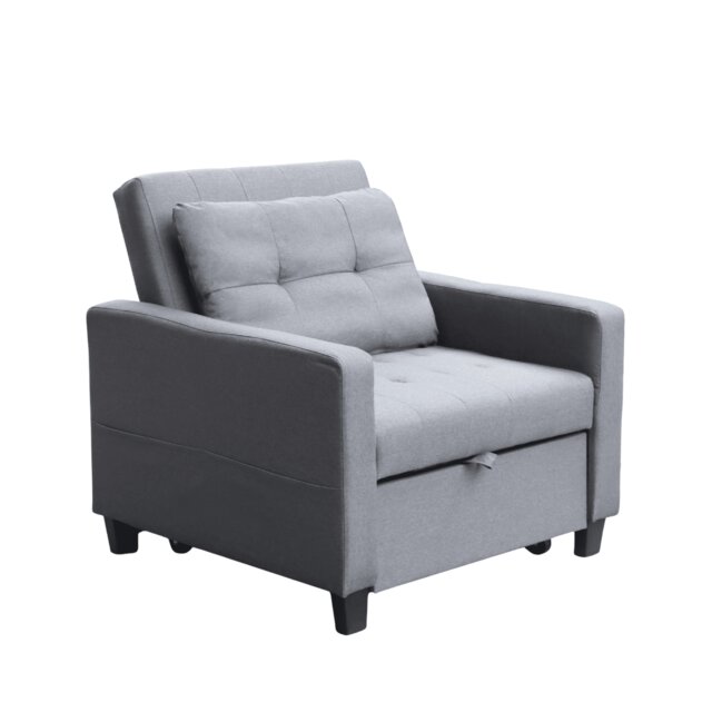Linen Upholstered Convertible Sleeper Sofa Chair for Living Room