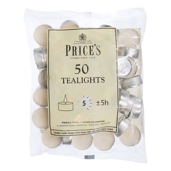 Prices White Tealights Pack of 50 White