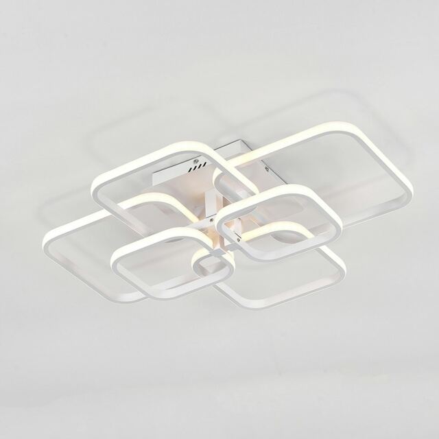 Living and Home Contemporary LED Light-adjusted Semi Flush Ceiling Light, 73cm W x 58cm Dx16cm H