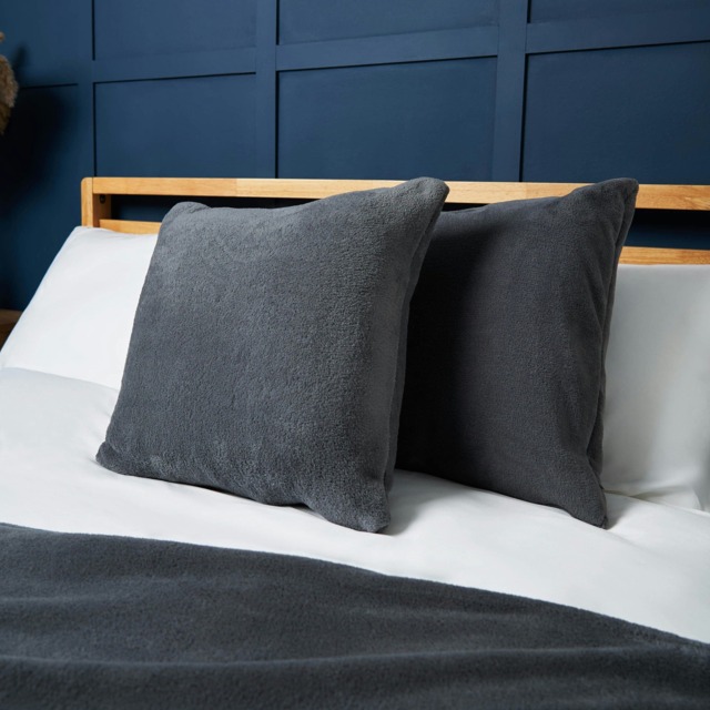 BHS Microfleece Cushion, Charcoal