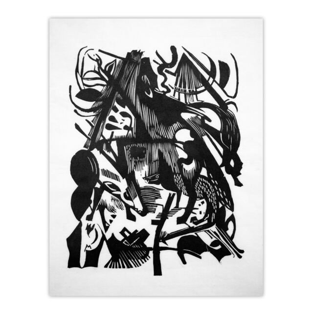 "Birth of the Wolves Abstract Franz Marc Vintage Wall Art Poster Print 12X16"""
