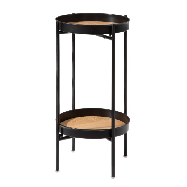 Flora Outdoor Side Table Garden Patio Table for Balcony & Deck in Black