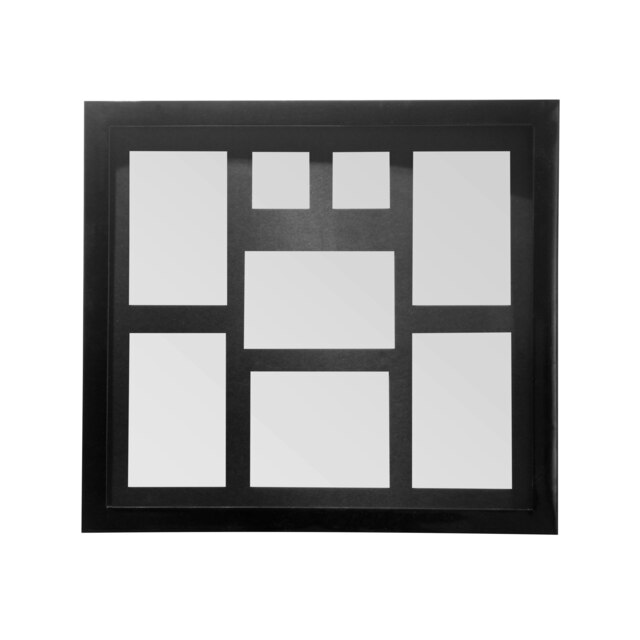 Glamarous Black Multi Photo Frame For Bedroom,Eye-Catching Polyresin Image Holder, Poster Frame For Gifting Black One Size