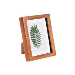 "Nicola Spring 5 x 7"" Photo Frame - Dark Wood/White Mount - 3D Photo Frame Picture Frame Box Portrait Display Case (20 x 15cm)"