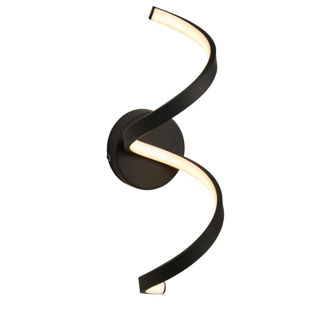 Astral Modern Integrated LED Bathroom Wall Light Textured Black, Warm White, IP44