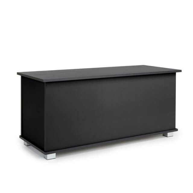 Ottoman Storage Chest Toy Bedding or Blanket Box Large Wooden Home Black Black