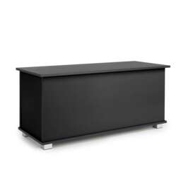Ottoman Storage Chest Toy Bedding or Blanket Box Large Wooden Home Black Black