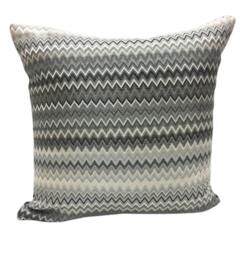 Enzo Cushion Cover with Cusion Pads (43x43 cm) Charcoal Silver 43 x 43 cm 1