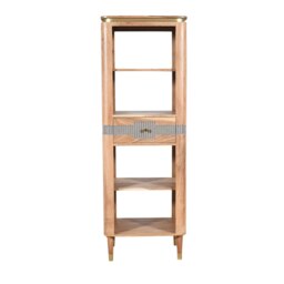 Alaina Acacia Wood 1 Drawers Open Bookcase Brown