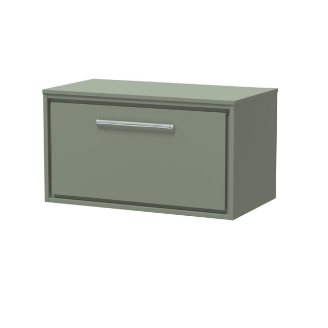 Balterley Framed Design Wall Hung Single Drawer Vanity with Worktop Green Reed Green 449 x 805 x 460mm