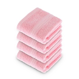 Homescapes Turkish Cotton Pink Face Cloth - Set of 4