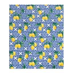 OHS Lemon Ultra Soft Polar Throw Blanket, 120x150cm - Blue/Yellow
