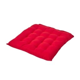 Homescapes Seat Pad Luxury Cotton Indoor Outdoor Garden Dining Cushion Red 40 x 40 cm 1