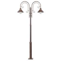 Nautica 2 Light Lamp Post Rust Brown, E27