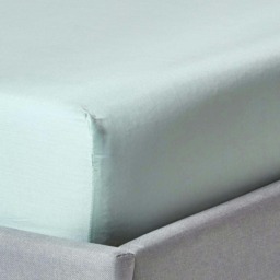 Homescapes Duck Egg Blue Organic Cotton Deep Fitted Sheet 18 inch 400 Thread count, King Blue King