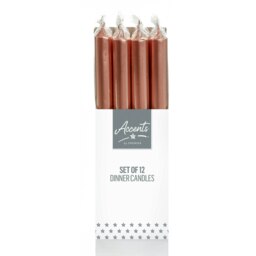 Premier Dinner Candles Unscented 25cm Rose Gold Pack of 12