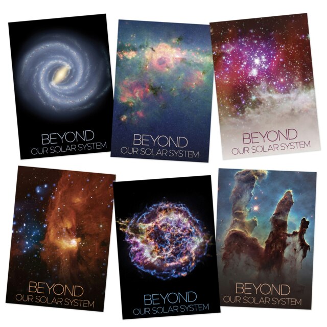 Pack of 6 NASA Beyond Solar System Nebula Spiral Galaxy Supernova Wall Art Print A4