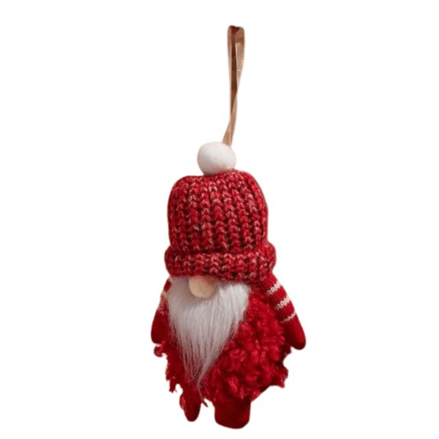 16cm Red Gonk with Bobble Hat Hanging Christmas Pendant Decoration