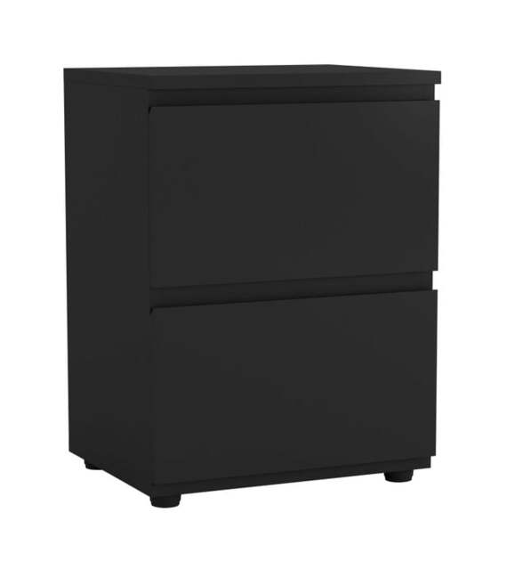 Skagen Minimalist Chest of 2 Drawers Black Black & Black 1