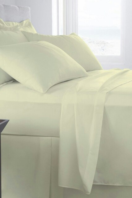 "Egyptian Cotton Deep Fitted Sheet - 400 Thread Count - 16"" Deep - Cream - Single"