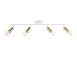 Journey - Matt White & Gold 4 Way Adjustable Ceiling Spotlight