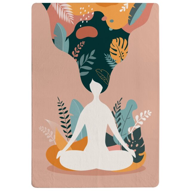 Mindfulness, Meditation And Yoga Woman Designer Rug Multi