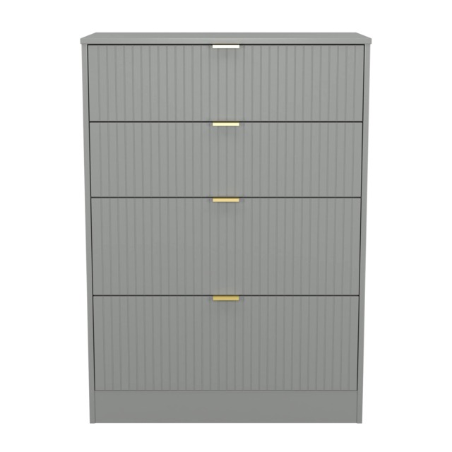 Denver 4 Drawer Deep Chest of Drawers in Dusk Grey (Ready Assembled) Grey Dusk Grey