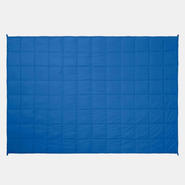 OHS 3kg Reversible Soft Quilted Sensory Stress Relief Weighted Blanket, 100x150cm - Blue/Grey