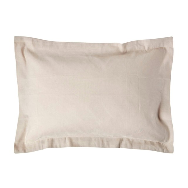 Homescapes Natural Linen Oxford Pillowcase - King Size Cream King