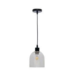 Belten - Clear Glass Cloche with Black Pendant Fitting Clear Clear 1