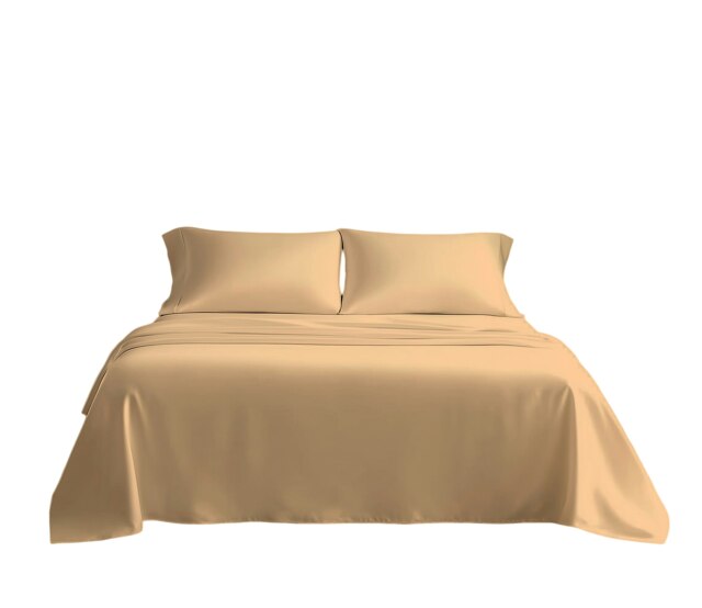 Microfibre Soft Touch Flat Sheet Plain Dyed Bed Linen Brown Brown Latte King
