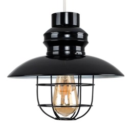 ValueLights Penglai Black Ceiling Pendant Light Shade and Bulb