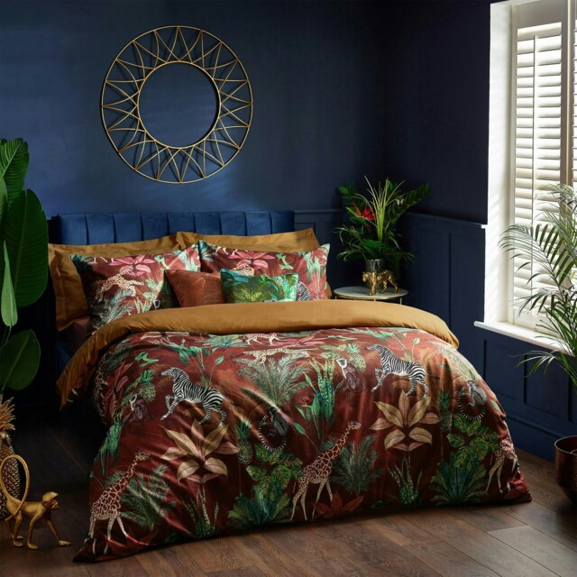 Wylder Aranya Exotic Animal Velvet Double Duvet Cover Set