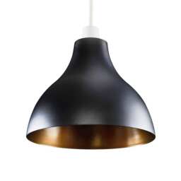 ValueLights Dexter Black Gold Metal Ceiling Pendant Shade
