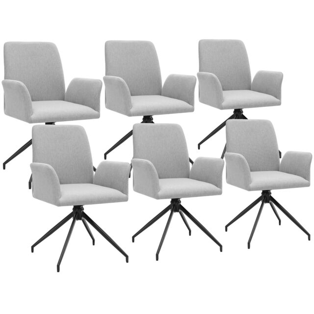 Swivel Chair Daya - upholstered, robust fabric, 55.5 x 58 x 87 cm Grey light grey 6