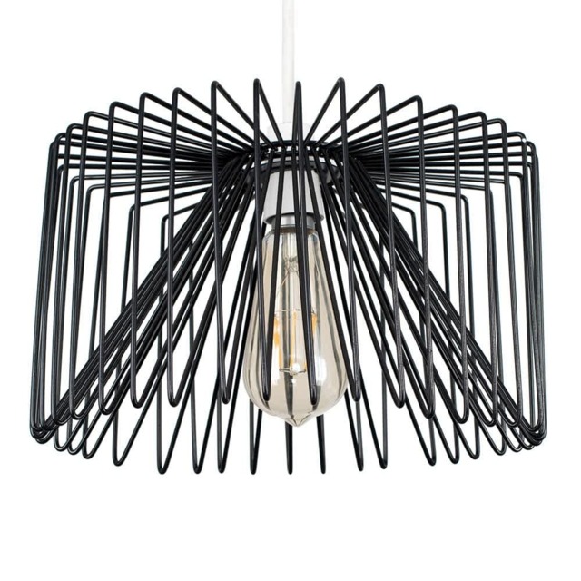 ValueLights Amadeus Wire Non Electric Pendant Shade Black Black