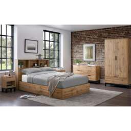 "Natural Oak Ottoman Storage Bed - Double 4ft 6"" (135cm)"