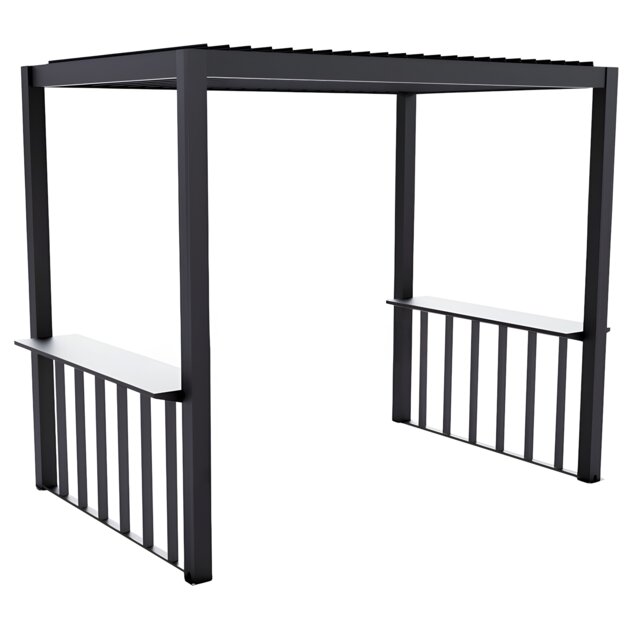 Living 2.5m x 1.5m Deluxe BBQ Veranda Pergola Louvered Shutter Roof