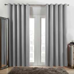 "OHS Blackout Thermal Eyelet Curtains, 46x72"" - Silver"