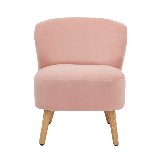 Evie Velvet Accent Chair Pink Blush Pink