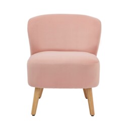 Evie Velvet Accent Chair Pink Blush Pink