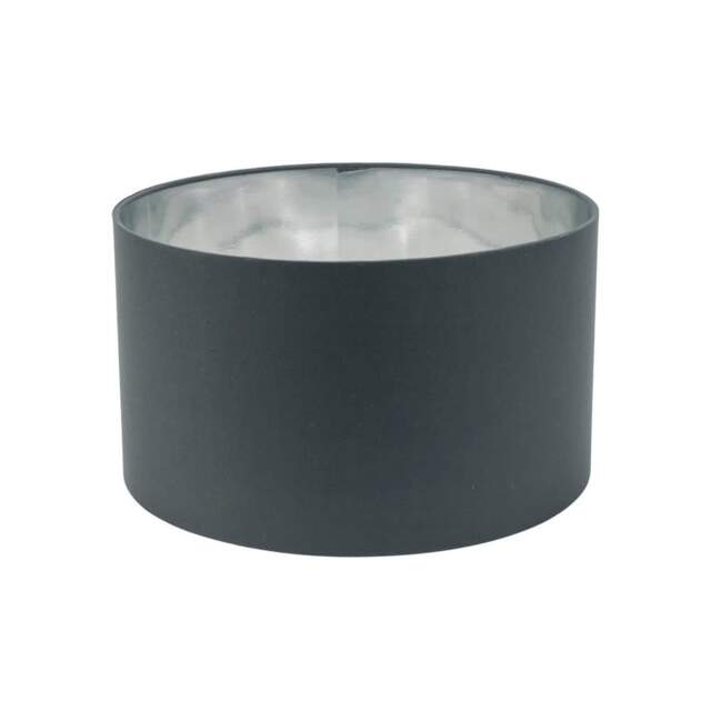 ValueLights Reni Medium Charcoal Fabric Chrome Shade and Bulb