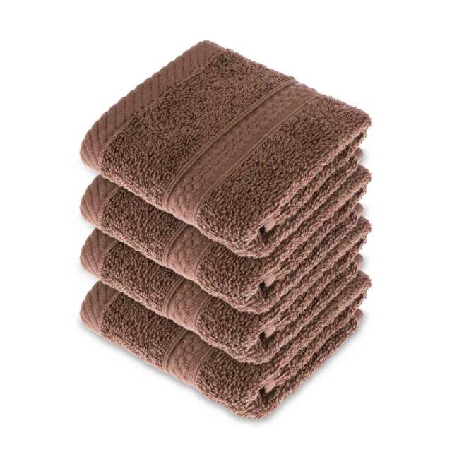 Homescapes Turkish Cotton Chocolate Face Cloth - Set of 4