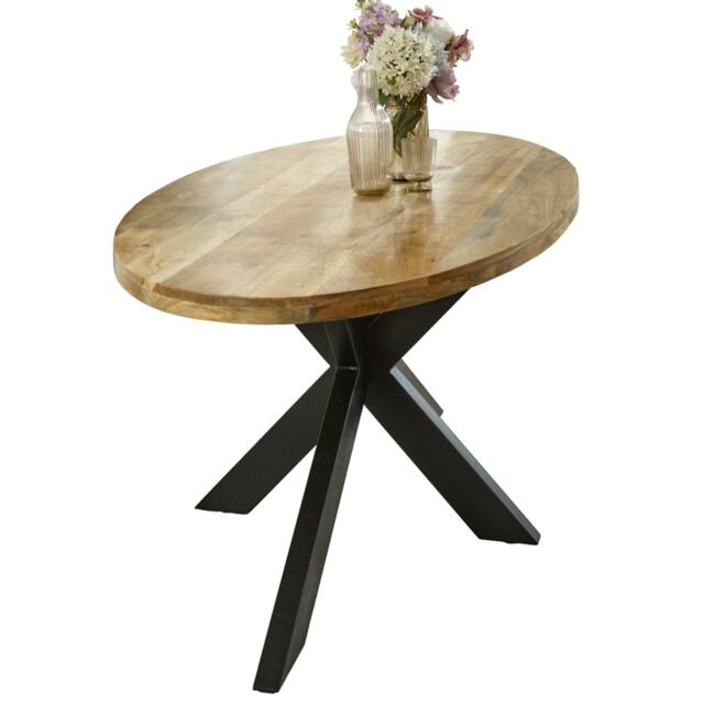 Valor Mango Wooden 6-8 Seater Oval Dining Table Brown