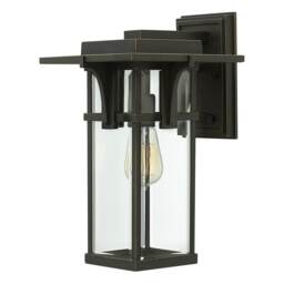 Manhattan 1 Light Outdoor Medium Wall Lantern Light Oil Rubbed Bronze IP44, E27