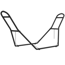 Outsunny 9ft Hammock Stand Adjustable with Non-Slip Feet, 150 kg Capacity Black